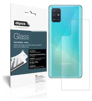 Produktbild von 2x Schutzfolie für Samsung Galaxy A71 Rückseite matt - Anti-Shock 9H Folie dipos Glass Kunststoffglas