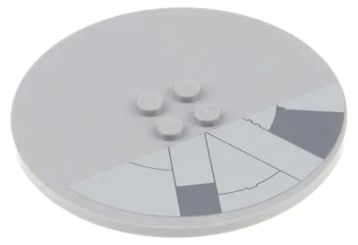 Produktbild von 1x Lego Rund Fliese Platte 8x8 grau Sticker Millennium Falcon Star Wars 6177pb010