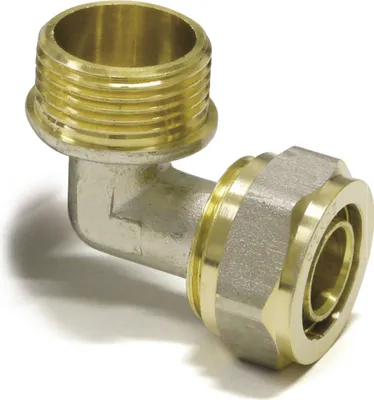 Produktbild von Pipetec Schraubfitting-Übergangswinkel mit Außengewinde 1/2" auf Alu-Verbundrohr 16 x 2 mm : 16 x 2 mm - 1/2 Zoll Größe: 16 x 2 mm - 1/2 Zoll