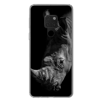 Produktbild von MuchoWow® Handyhülle Schutzhülle Hülle für Huawei P40 Lite Nashorn - Wildtier - Porträt Silikon Softcase Handy Hülle - Handy