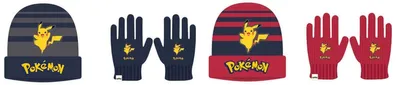 Productafbeelding van Pokémon muts en handschoenen voor kinderen. Perfecte bescherming in de winter