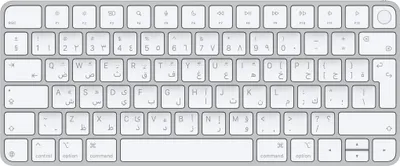 Zdjęcie produktu dla Apple Magic, Bez bloku numerycznego (80 - 87%), Przewodowy i Bezprzewodowy, USB + Bluetooth, Srebrny, Biały