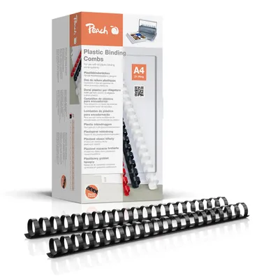 Immagine prodotto di Rilegature in plastica Peach A4-25 mm - 240 fogli - 50 pezzi - nero - PB425-02