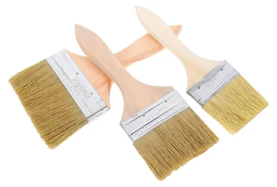 Produktbild von 3-teiliges Flachpinselset mit ergonomischen Holzgriffen
