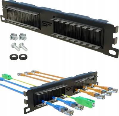 Zdjęcie produktu dla Organizer Na Kable Rack 10" 1U Z Przepustem Kablowym Ze Szczotką Stalflex