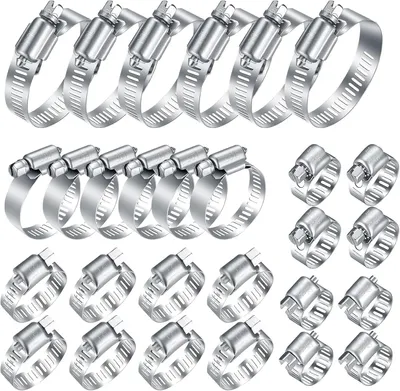 Produktbild von Schlauchschellen Set 40 Stück, 6-51 mm, Edelstahl, für Rohrbevestigungen