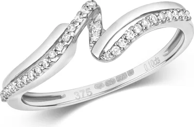 Produktbild von Funkelndes Feuer 9 Karat (375) Weißgold Diamant Damenring Brillant-Schliff 0.10 Karat GH - SI, 54 (17.2); TRS318509KWRSN