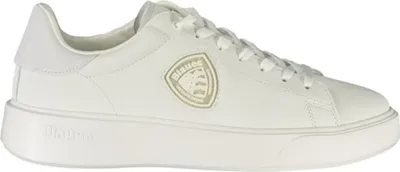 Produktbild von Weiße Herrensportschuhe mit Kontrastdetails und geprägtem Logo