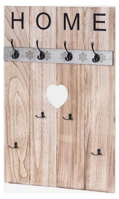 Produktbild von Wandgarderobe HWC-C89 Home, Garderobenpaneel im Shabby-Look, 8 Haken 91x60cm - naturbraun