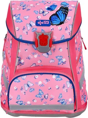 Produktbild von SCOOLSTAR Schulranzen Schmetterling Schulrucksack Schultasche für Grundschule  super leicht | inkl. Federmäppchen, Schlamper,Sportbeutel, Geldbörse