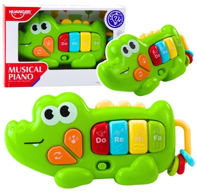 Image de Piano Musical Interactif Pour Les Tout-petits Perles Crocodile Vert