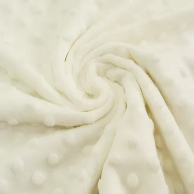 Produktbild von Fleece Minky dots Noppen wollweiß Kuschel Stoff Meterware Flausch