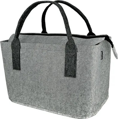 Zdjęcie produktu dla Gilde Tasche, "Zipper", Filz, hellgrau, dunkelgrau, L. 26 cm, B. 40 cm, H. 25 cm 44503 4063387445037 2 Stück (2-fach sortiert)