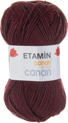 Produktbild von 30g Canan Etamin uni Häkelgarn Strickgarn Amigurumi-Wolle , Farbe:E-108 bordeaux