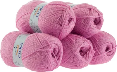 500g Strickgarn CILKA by VLNIKA Klassikgarn Strickwolle mit Schimmereffekt, rosa