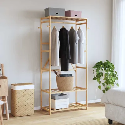 Immagine prodotto di Appendiabiti con Ripiani 80x40x175 cm in Bambù