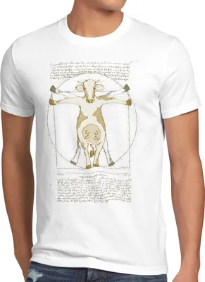 Produktbild von style3 Vitruvianische Kuh Herren T-Shirt rind bauernhof vinci mensch
