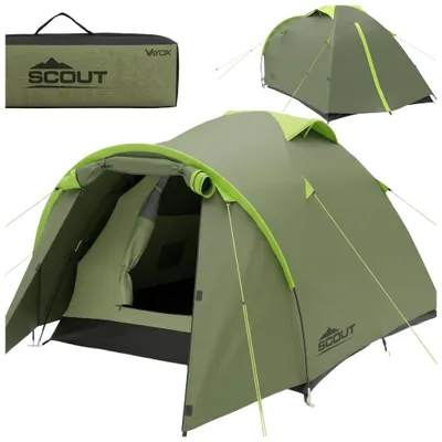 Produktbild von Vayox Campingzelt Kuppelzelt 2-Personen VA0427 SCOUT, mit zwei Ausgängen, Grün