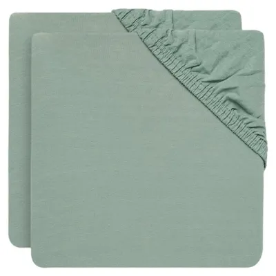 Produktbild von Spannbettlaken Gitterbett Jersey 60 x 120 cm - Ash Green - 2 Stück