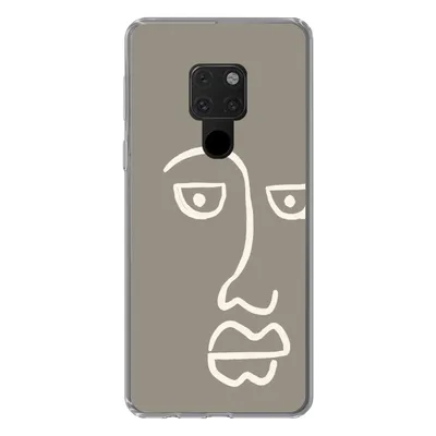 Produktbild von MuchoWow® Handyhülle Schutzhülle Hülle für Huawei P40 Lite Gesicht - Abstrakt - Strichzeichnung Silikon Softcase Handy Hülle - Handy