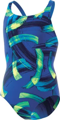 Produktbild von ADIDAS DQ3378 YA PARLEY SUIT 1P Mädchen Badeanzug Blau Neon Gelb Gr. 128