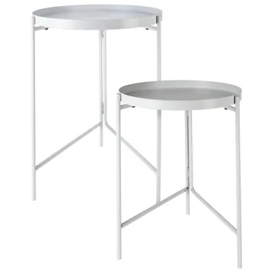 Produktbild von Home & Styling Beistelltisch/Pflanzenstander - 2-teilig - weis - Metall