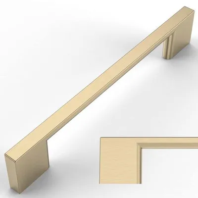 Obrázek produktu pro Ibenzoa® Sada 6 kusů úchytek na nábytek, kartáčovaná mosaz, rozteč otvorů 128 mm, slitina zinku, vhodné pro skříně a zásuvky