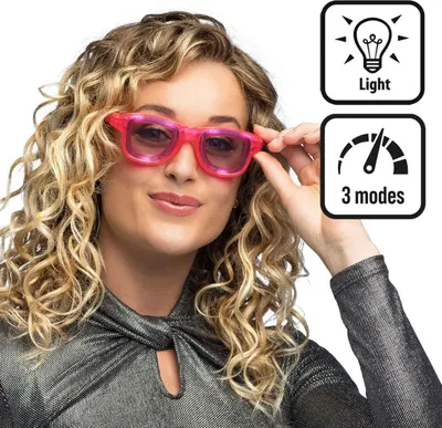 Produktbild von LED Partybrille "Blink" | 3 Leuchtmodi Farbe: Rosa
