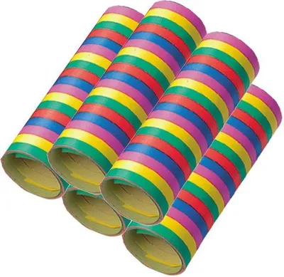 Produktbild von 5 Rollen Papier Luftschlangen bunt | schwer entflammbar