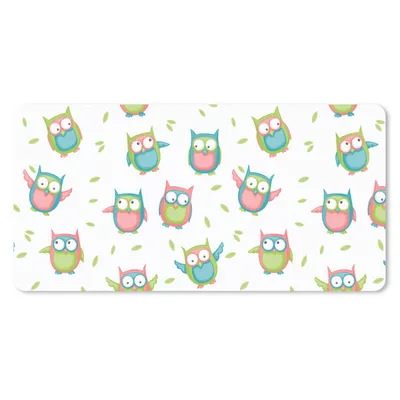 Produktbild von MuchoWow® Schreibtischunterlage Eulen - Muster - Kinder 80x40 cm - XXL Mauspad - Gaming Mauspad