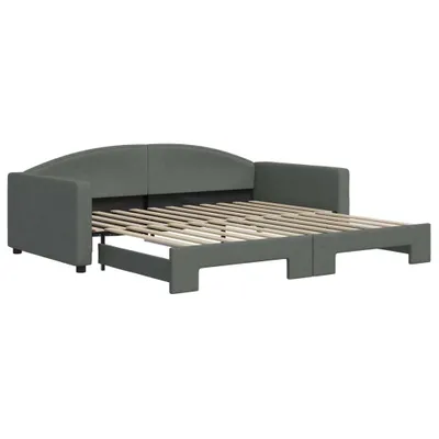 Produktbild von "WINTER SALE"Tagesbett - Einzelbett/Jugendbett mit Lattenrost - Ausziehbar Dunkelgrau 100x200cm Stoff - Klassische Betten NeuMöbel196580