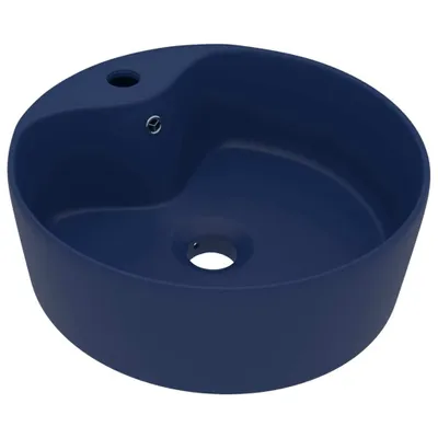 Immagine prodotto di vidaXL Lavabo con troppopieno blu scuro opaco 36x13 cm in Vetroceramica