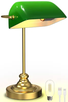 Productafbeelding van Draadloze bankierslamp, 6000 mAh oplaadbare vintage bureaulamp met aanraakbediening
