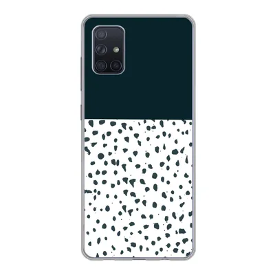 Produktbild von MuchoWow® Handyhülle Schutzhülle Hülle für Samsung Galaxy A71 Polka dots - Schwarz - Weiß Silikon Softcase Handy Hülle - Kartenbesitzer
