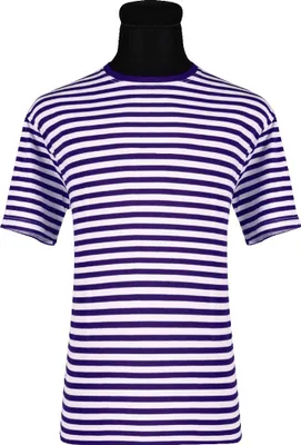 Produktbild von T2595-0402-L blau-weiß Damen-Herren Kurzarm Streifenshirt Marinepulli Gr.L