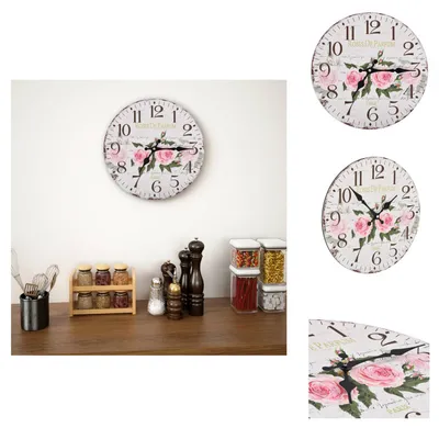 Immagine prodotto di vidaXL Orologio da parete vintage a fiori 30 cm - Orologi da parete
