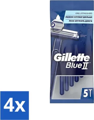 Obrázek produktu pro Jednorázový holicí strojek Gillette Blue II - přesnost a pohodlí - 5 břitů - výhodné balení - 4 kusy
