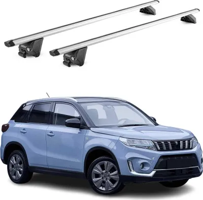 Obrázok produktu pre Strešný nosič Základný nosič pre Suzuki Vitara mk4 2015-2025 100 kg hliník strieborný 2 diely ABE