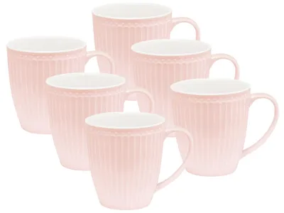 Produktbild von Greengate Alice Becher mit Henkel pale pink 0,4 l Set6