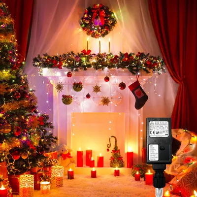 Produktbild von Ikodm Lichterketten Eisregen 400 LED Warmweiß, 10 m Lichtervorhang, 31 V, IP44, 8 Modi mit Memory für Weihnachten