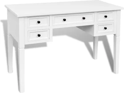 Image de Bureau blanc à 5 tiroirs