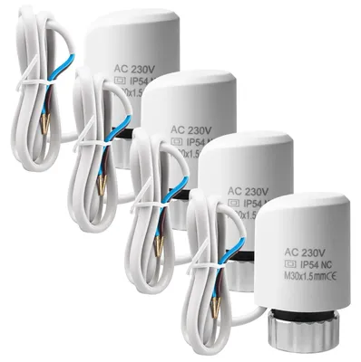 4x Fußbodenheizungsantrieb 230V M30x1,5 NC stromlos geschlossen