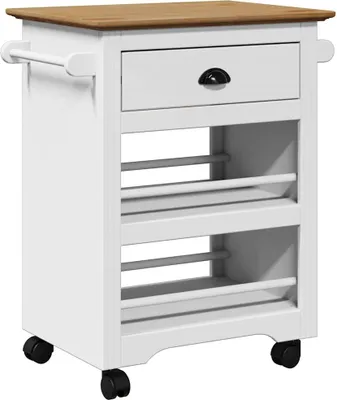 Immagine prodotto di vidaXL Carrello da cucina BODO Bianco e marrone 67,5x45x80 cm