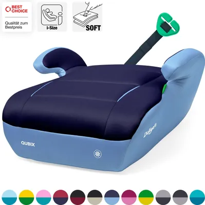 Produktbild von Daliya® QUBIX Kindersitzerhöhung | i-SIZE NORM ECE R129 | 125 bis 150 cm | Gurtfix | waschbar | Autositz | Autokindersitz | Kindersitz | Sitzerhöhung (Hellblau - Dunkelblau)