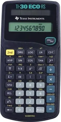 Produktbild von Texas Instruments TI-30 ECO RS, Tasche, Wissenschaftlicher Taschenrechner, 10 Ziffern, 1 Zeilen, Solar, Schwarz
