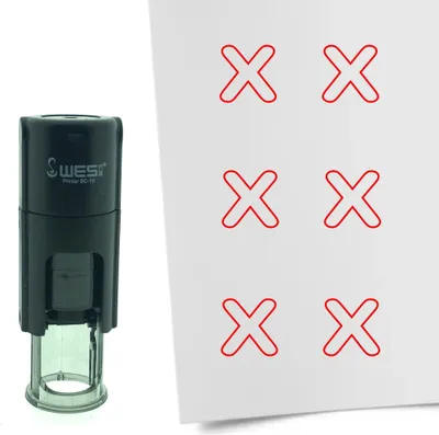Produktbild von CombiCraft Selbstfärbender Stempel 'Umrandetes Kreuz' in der Farbe Rot, Ø10mm