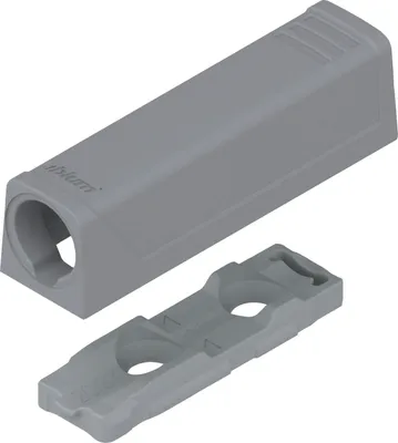 Image de BLUM TIP-ON plaque d'adaptation droite 956.1201, version courte, gris platine