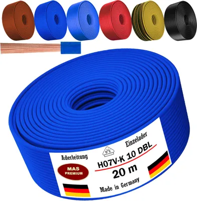 Produktbild von 20m Aderleitung H07 V-K DBL 1x10 mm² Dunkelblau Einzelader flexibel