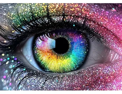 Immagine prodotto di Kit per Diamond Painting "Occhio Colorato" 5D, set per il fai-da-te, dimensioni 40x30 cm