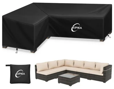 Obrázok produktu pre Poťah na záhradný nábytok v tvare L, 420D Oxford, vodeodolný, odolný voči vetru, UV ochrana, rozmery 148x216x85 cm